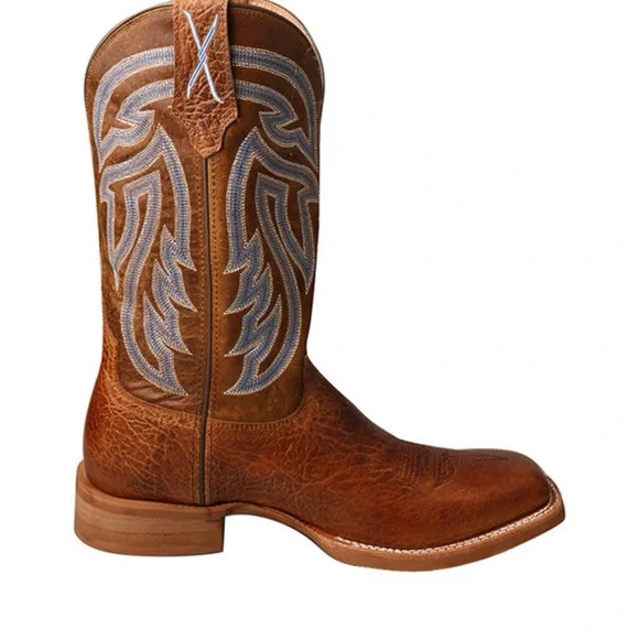 NWT-TwistedX-Men's Brown Wide Square Toe Rancher Western Boots-MRA001-9.5D